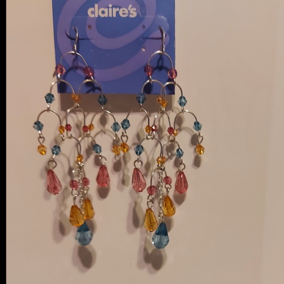 NWT Boho silver earrings with beads - Picture 2 of 4